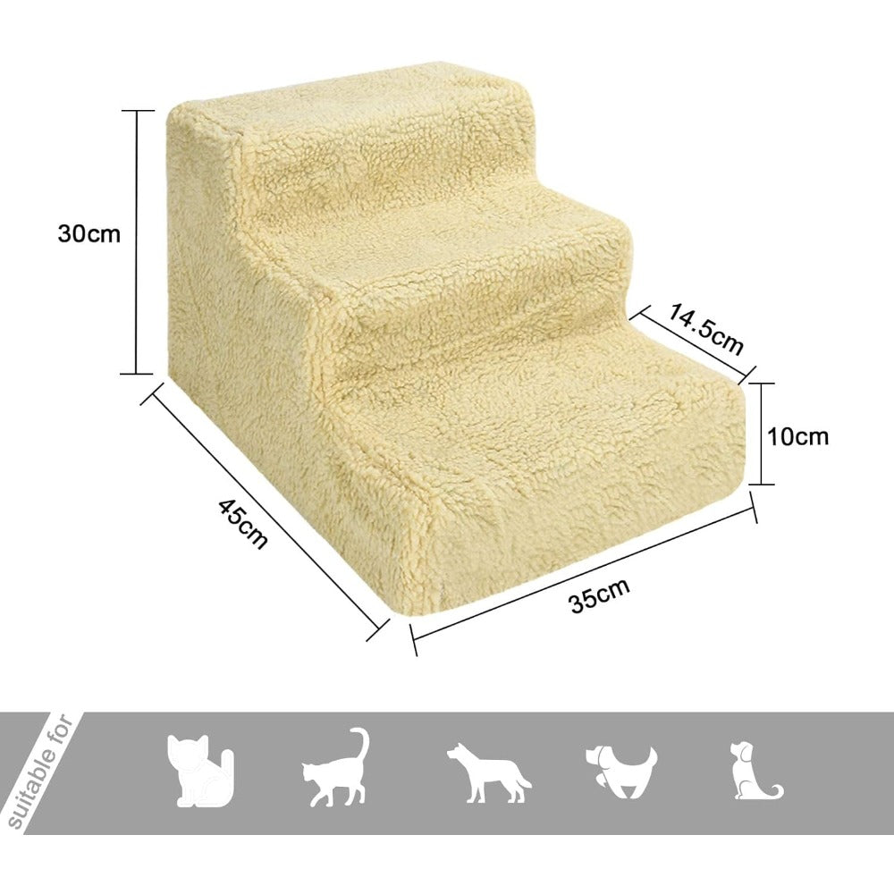 Pet Stair with Foldable, Non-Slip, Waterproof, 3-Step Stairs Dog Steps Washable Non-Slip - 3 StepsYellow option