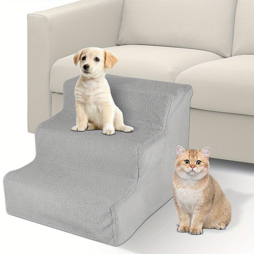 Pet Stair with Foldable, Non-Slip, Waterproof, 3-Step Stairs Dog Steps Washable Non-Slip