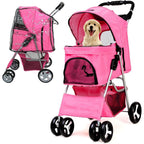 Pet Stroller with Foldable Rain Cover Seven Colours - product gallery image 2
