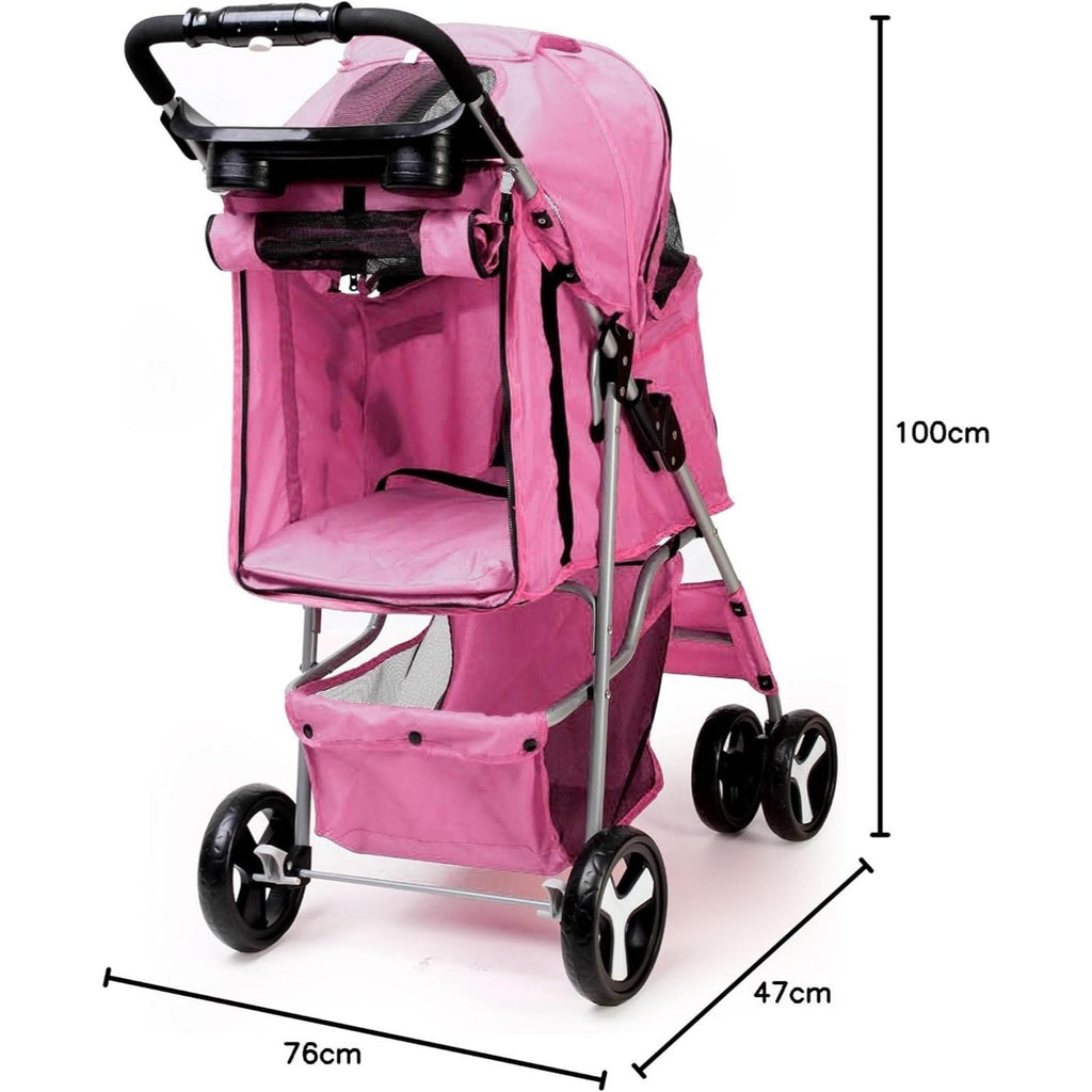 Pet Stroller with Foldable Rain Cover Seven Colours - product gallery image 6