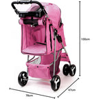 Pet Stroller with Foldable Rain Cover Seven Colours - product gallery image 6