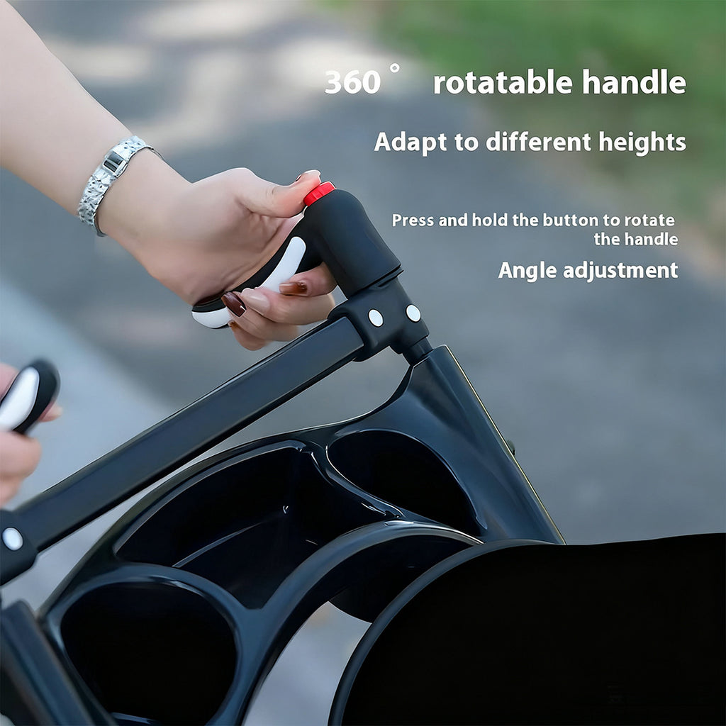 Pet Stroller with Foldable, Wheels, Foldable Ventilated Cabin Rain Cover - product gallery image 3