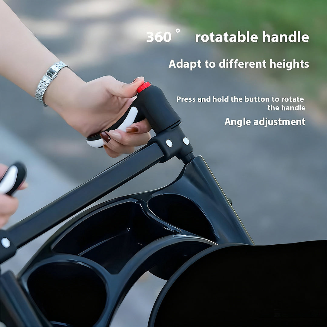 Pet Stroller with Foldable, Wheels, Foldable Ventilated Cabin Rain Cover - product gallery image 3
