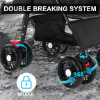 Pet Stroller with Foldable, Wheels, Foldable Ventilated Cabin Rain Cover - product gallery image 4