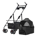Pet Stroller with Foldable, Wheels, Foldable Ventilated Cabin Rain Cover - product gallery image 5