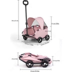 Pet Stroller with Foldable, Wheels, Mini Foldable Trolley Retractable Pull Handle - product gallery image 2