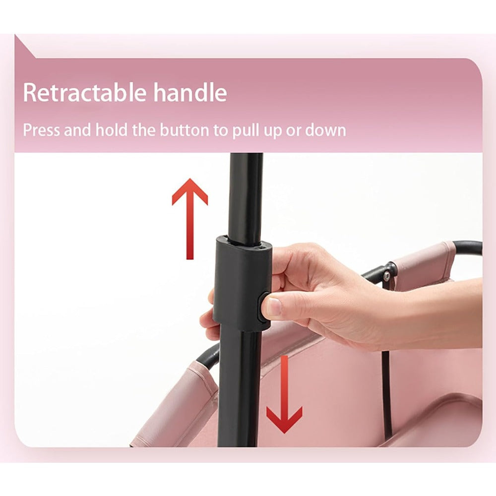 Pet Stroller with Foldable, Wheels, Mini Foldable Trolley Retractable Pull Handle - product gallery image 6