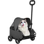 Pet Stroller with Wheels, Four-Wheel Retractable Handle Canopy - product gallery image 10