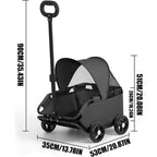 Pet Stroller with Wheels, Four-Wheel Retractable Handle Canopy - product gallery image 11