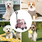 Pet Stroller with Wheels, Four-Wheel Retractable Handle Canopy - product gallery image 12