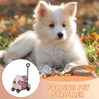 Pet Stroller with Wheels, Four-Wheel Retractable Handle Canopy - product gallery image 14
