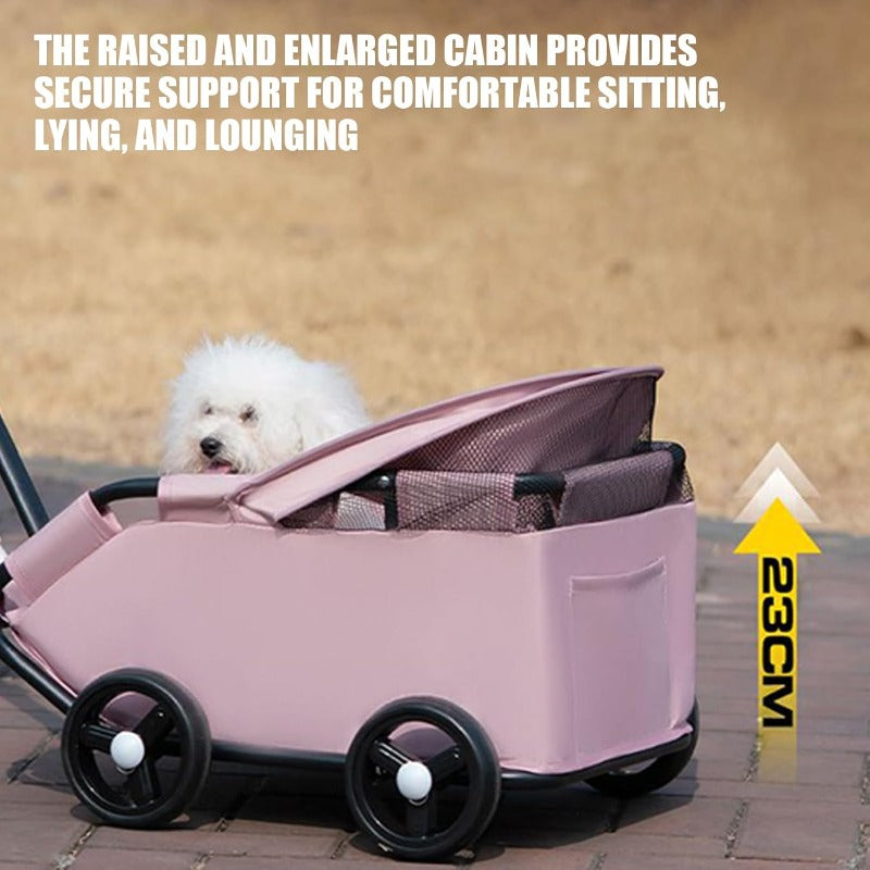 Pet Stroller with Wheels, Four-Wheel Retractable Handle Canopy - product gallery image 16