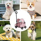 Pet Stroller with Wheels, Four-Wheel Retractable Handle Canopy - product gallery image 7