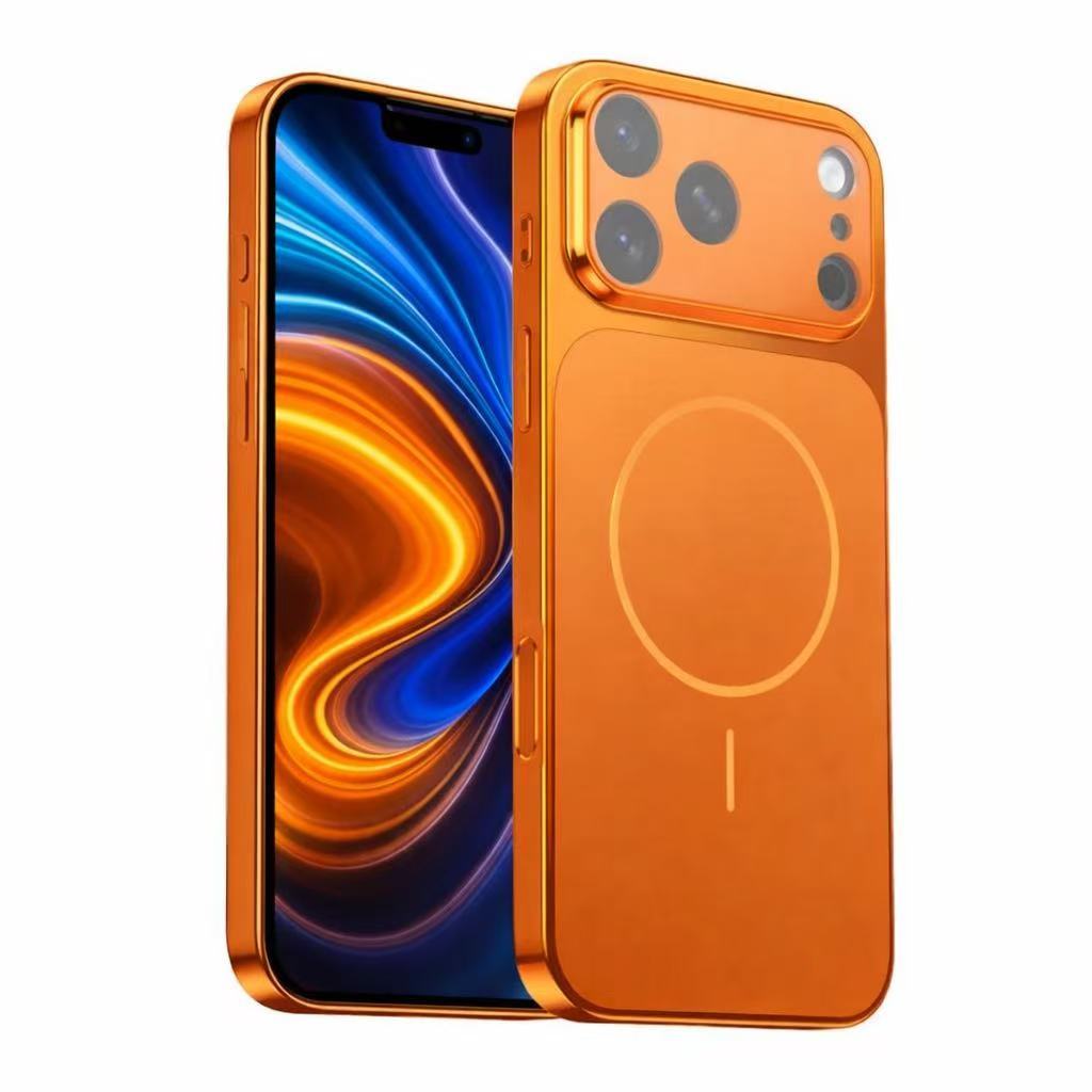 Phone Case All-Inclusive Lens Magnetic iPhone Pro Max - Orange, iPhone 15 Pro Max option