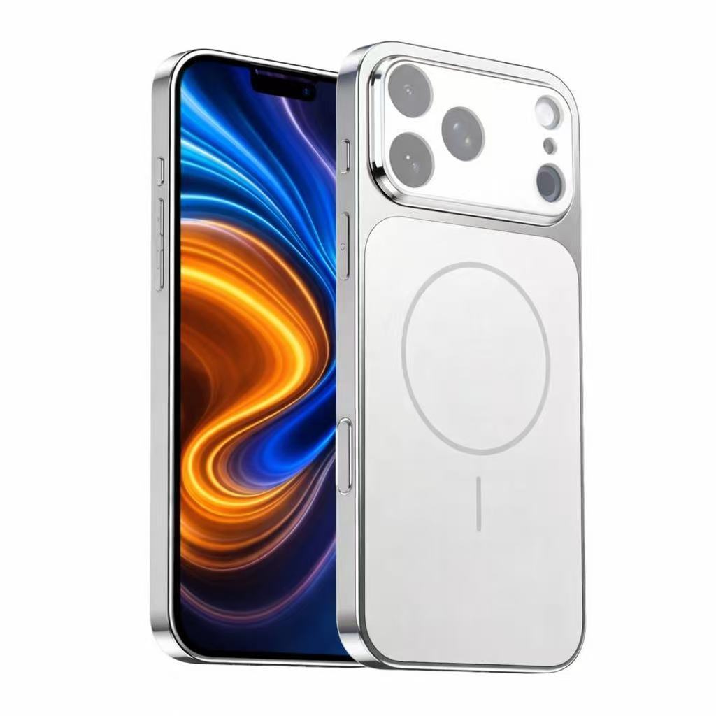 Phone Case All-Inclusive Lens Magnetic iPhone Pro Max - Silvery, IPhone 17 Pro option