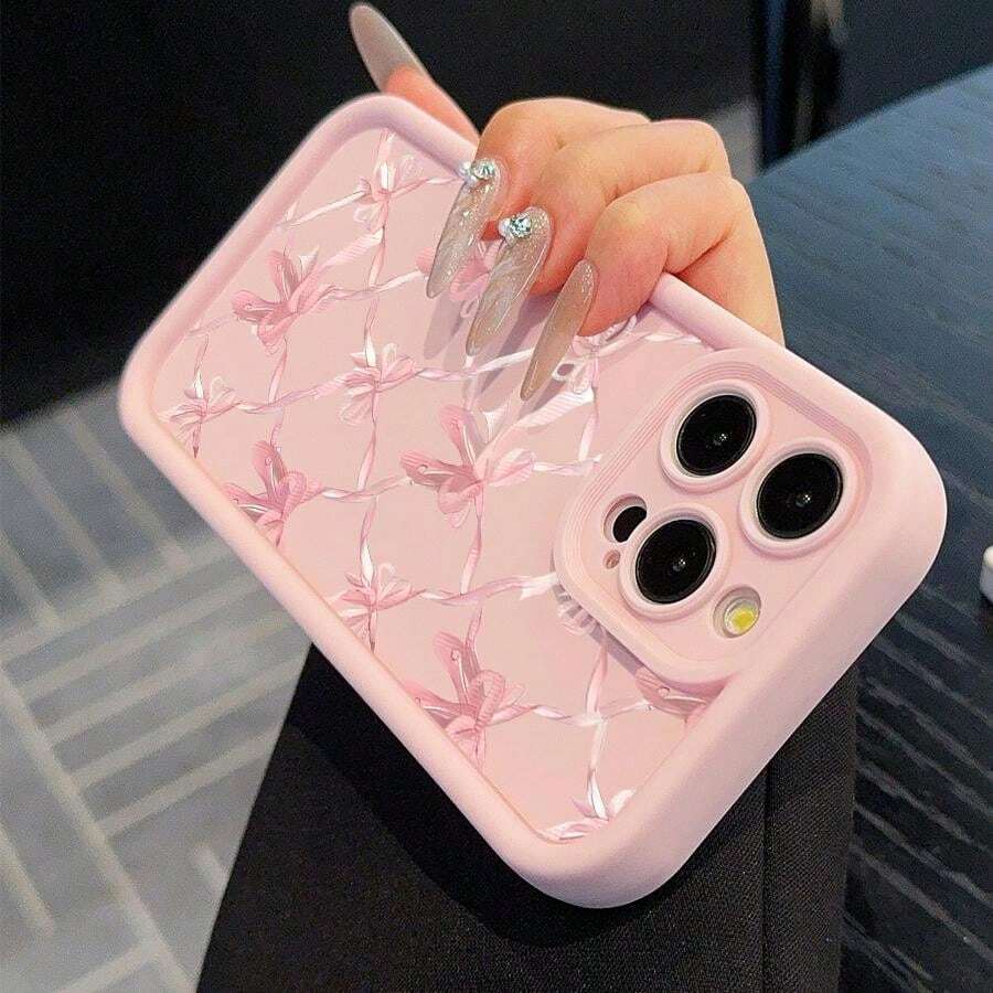 Phone Case Cute Bow Design Silicone iPhone Non-Slip with Wireless - product gallery image 2