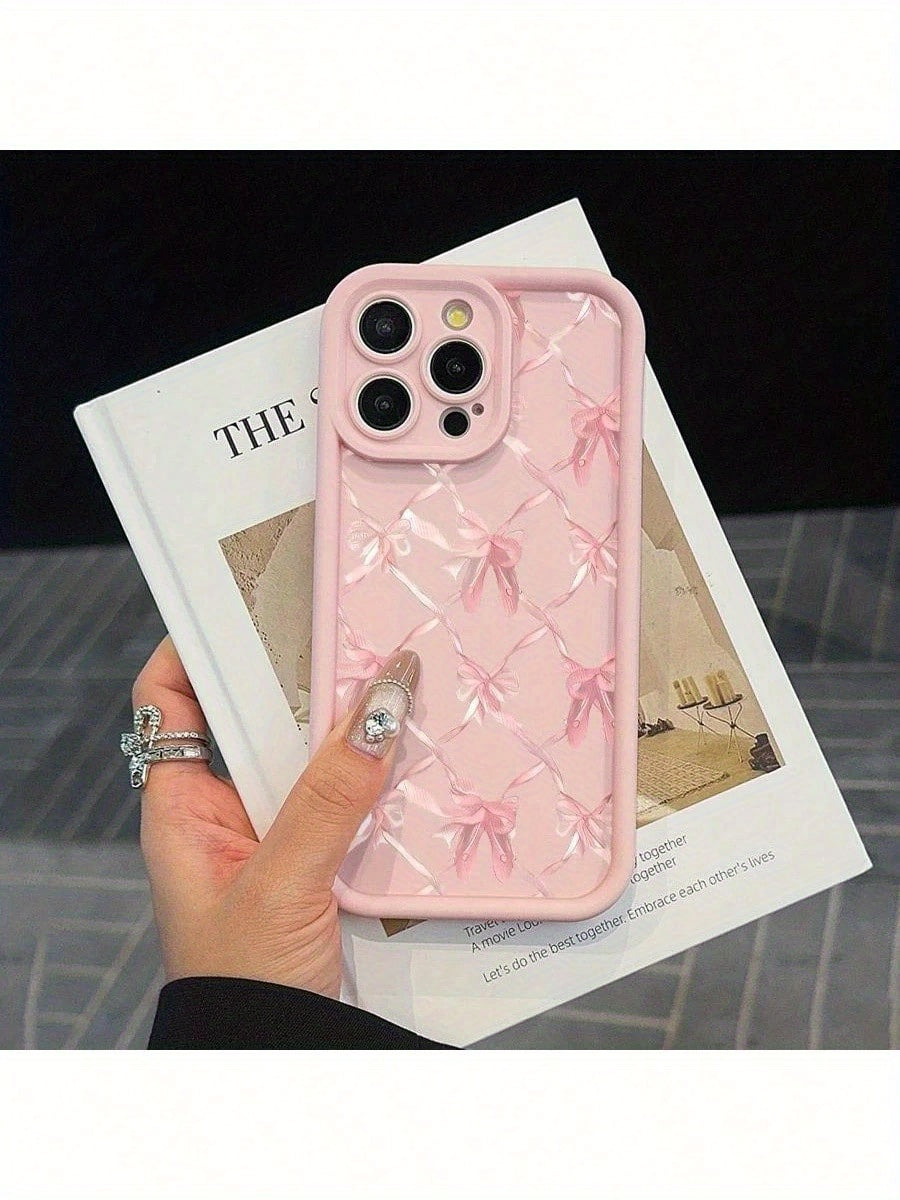 Phone Case Cute Bow Design Silicone iPhone Non-Slip with Wireless - product gallery image 3