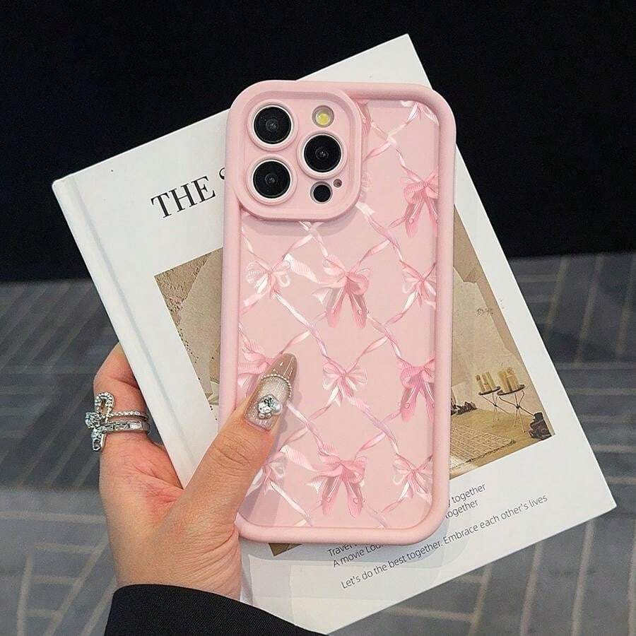Phone Case Cute Bow Design Silicone iPhone Non-Slip with Wireless