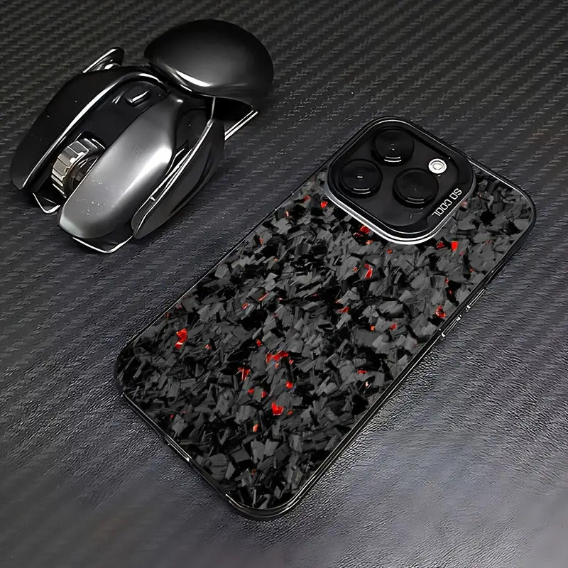 Phone Case Forged Carbon Fiber iPhone Protective Cover with Wireless, Plastic - product gallery image 6