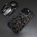 Phone Case Forged Carbon Fiber iPhone Protective Cover with Wireless, Plastic - Transparent Black, IPhone 17 option