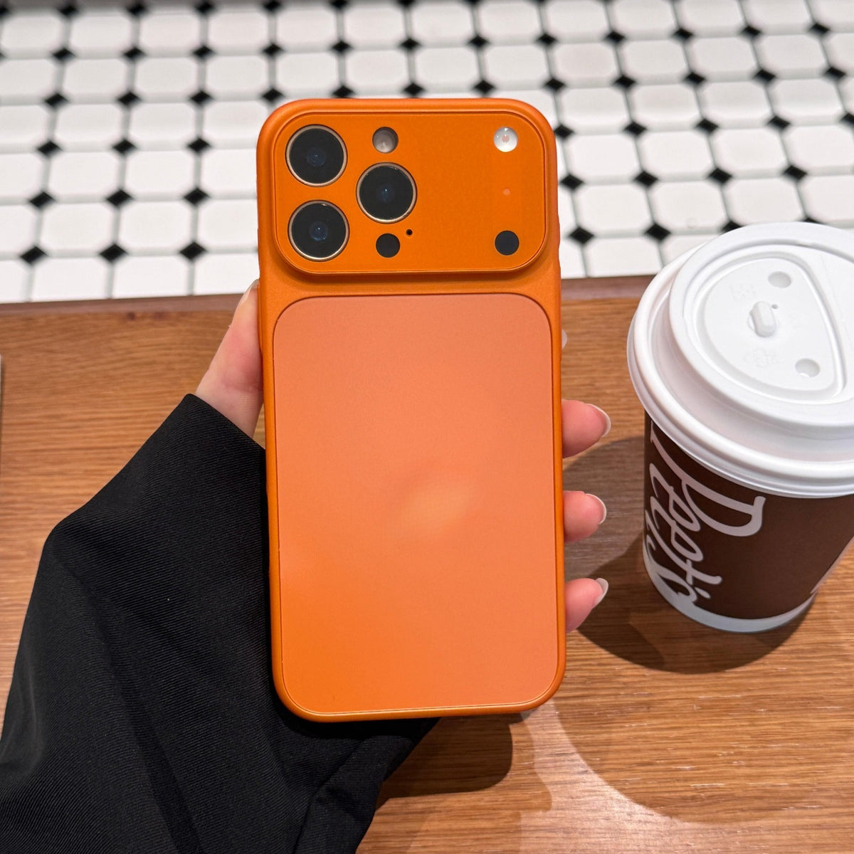 Phone Case Glass Large Camera Window iPhone with Wireless - Orange, iPhone 15 Pro Max option