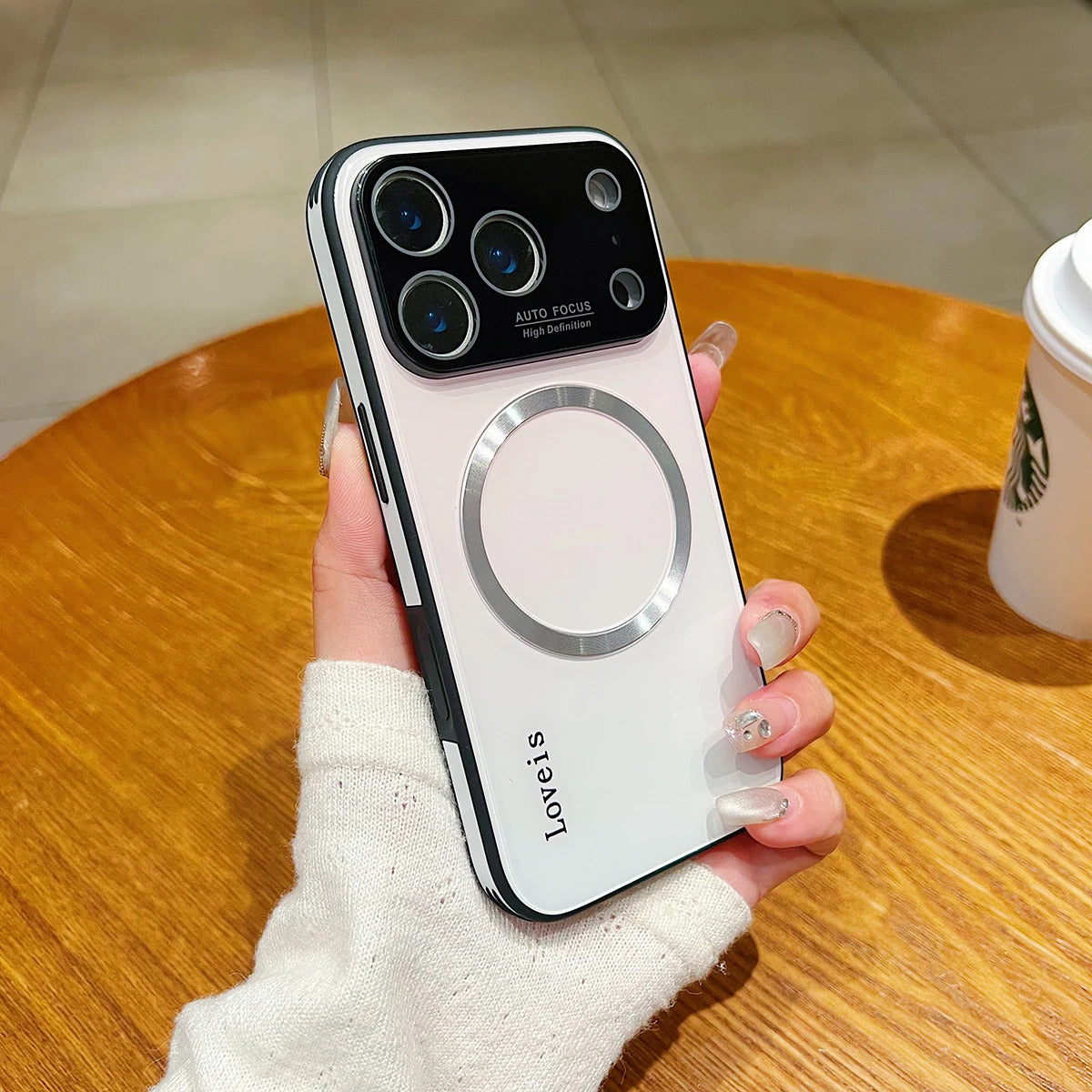 Phone Case Gradient Magnetic Glass iPhone Pro Max with Wireless - White, IPhone 17 Pro option