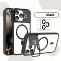 Phone Case Magnetic Foldable Invisible Bracket iPhone with Wireless - Black, IPhone 16 option