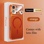 Phone Case Magnetic Glass iPhone Pro Max Full with Wireless - Orange, IPhone 16 option