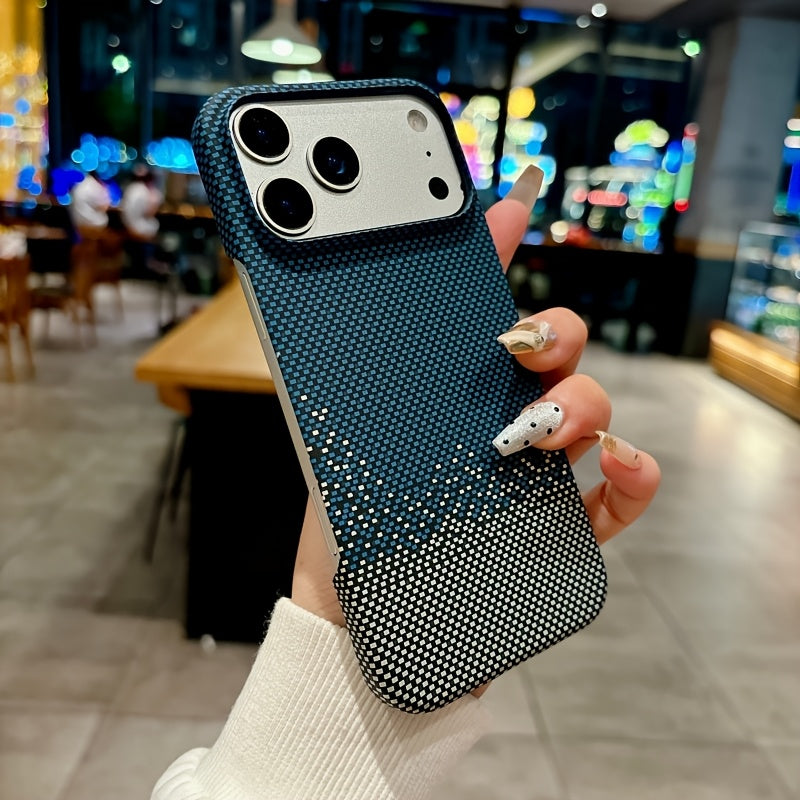 Phone Case Multicoloured Kevlar Carbon Fiber iPhone Pro with Wireless - Blue, iPhone 17 Pro Max option
