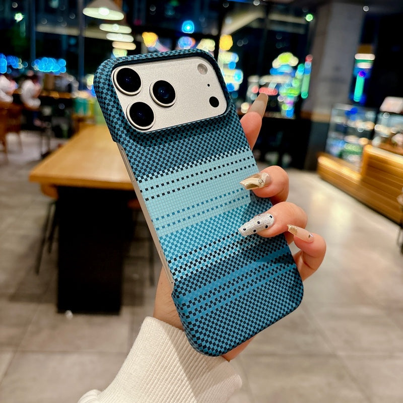 Phone Case Multicoloured Kevlar Carbon Fiber iPhone Pro with Wireless - Indigo Sunset, IPhone 17 Air option