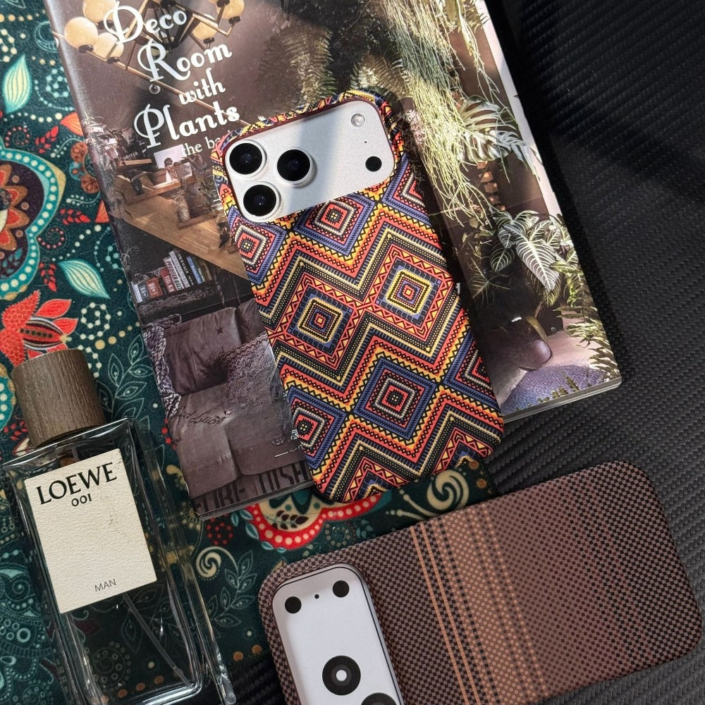 Phone Case Multicoloured Kevlar Carbon Fiber iPhone Pro with Wireless - Woven Pattern, IPhone 17 Air option