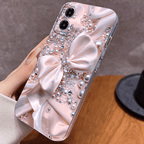 Phone Case Pink Satin Bow Pearl Crystal iPhone with Wireless - product gallery image 6