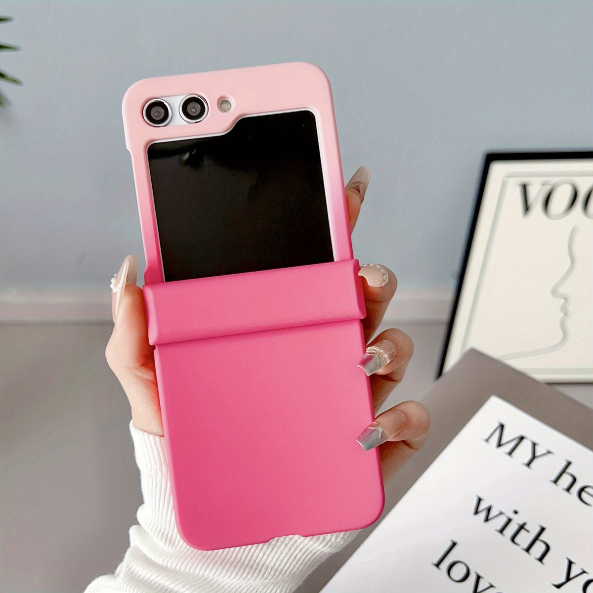 Phone Case Samsung Galaxy Flip Gradient Hard Protective with Foldable, Wireless - Mixed Color 1, Samsung Galaxy Z Flip 5 option