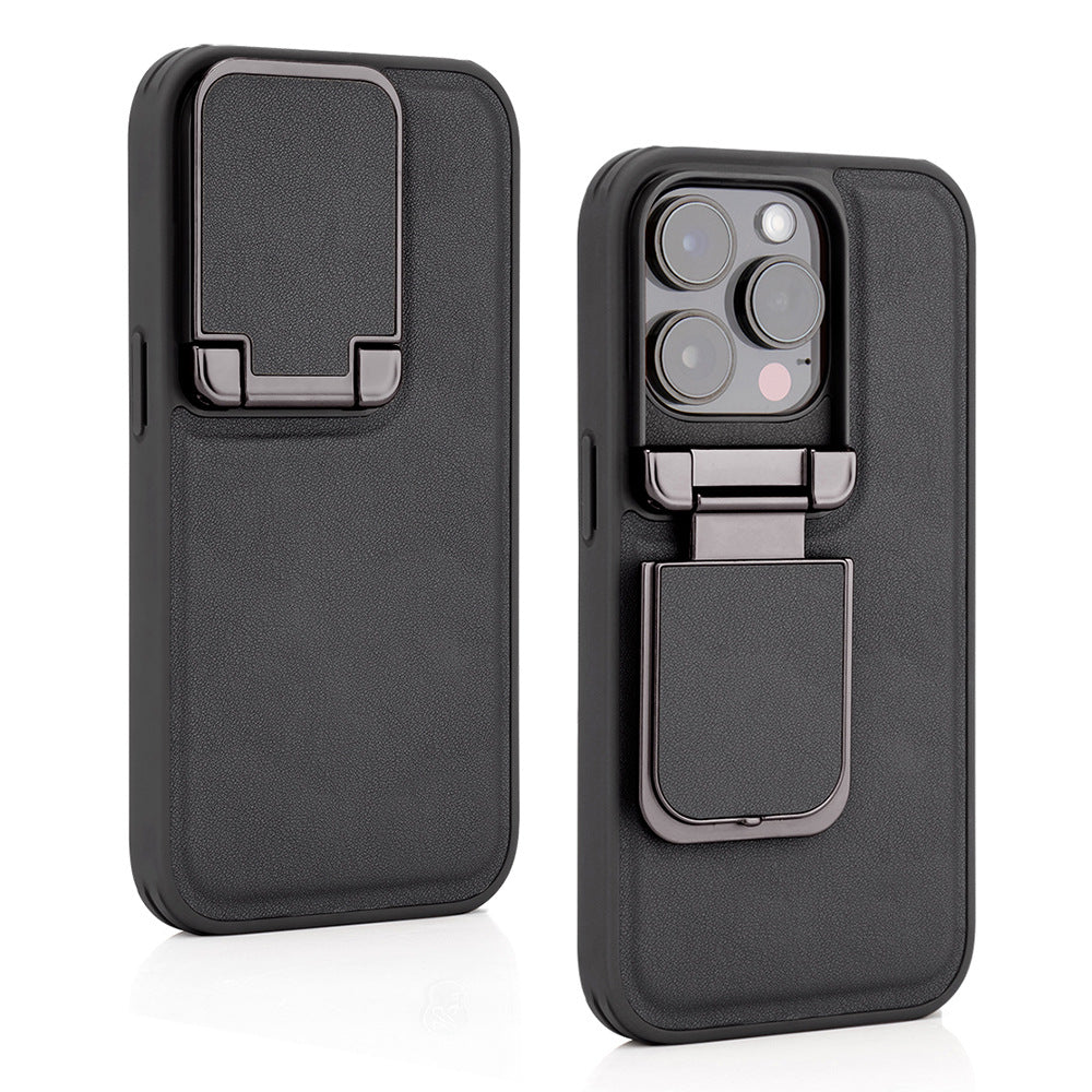 Phone Case Shockproof Faux Leather iPhone Pro Max with Non-Slip, Wireless - Black, IPhone 16 option