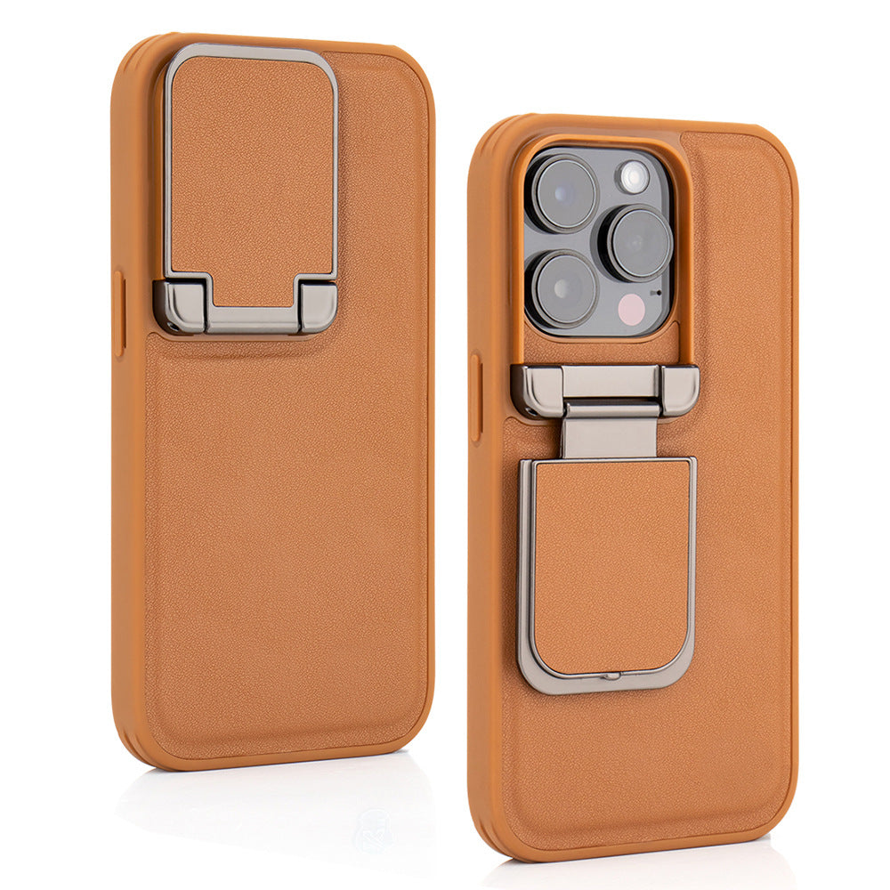 Phone Case Shockproof Faux Leather iPhone Pro Max with Non-Slip, Wireless - Orange, iPhone 15 Plus option