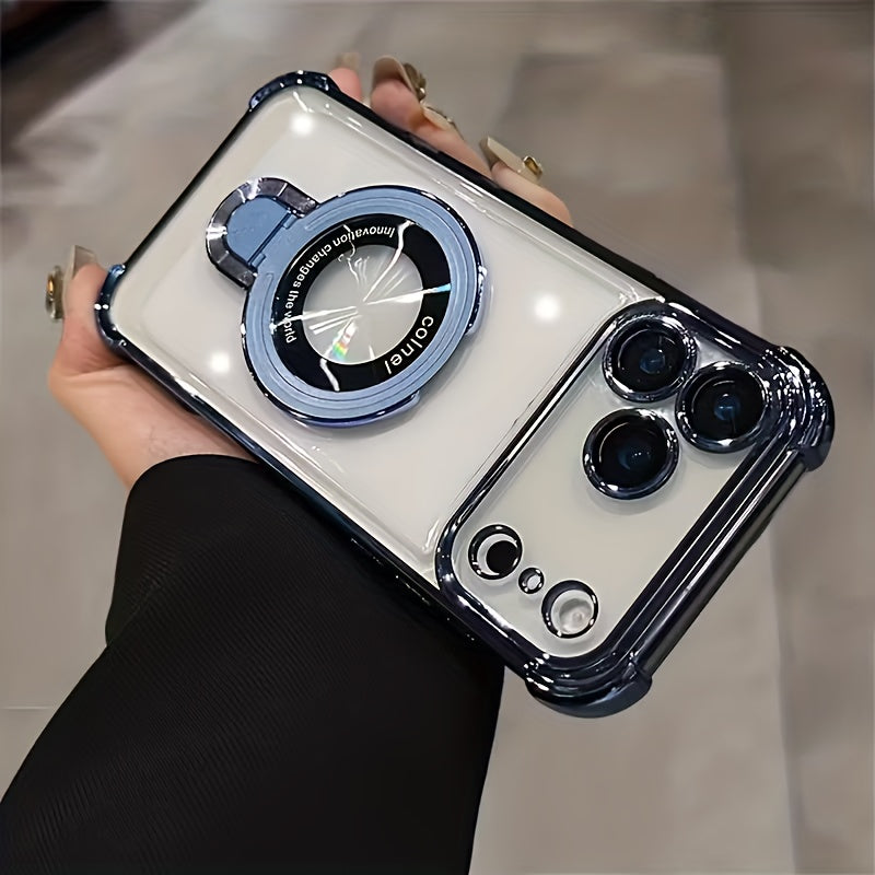 Phone Case Transparent Acrylic iPhone Pro Max Air with Wireless - Blue, iPhone 17 Pro Max option