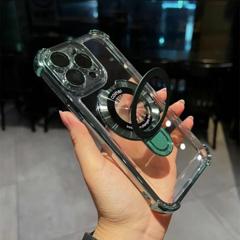 Phone Case Transparent Acrylic iPhone Pro Max Air with Wireless - Green, IPhone 17 option