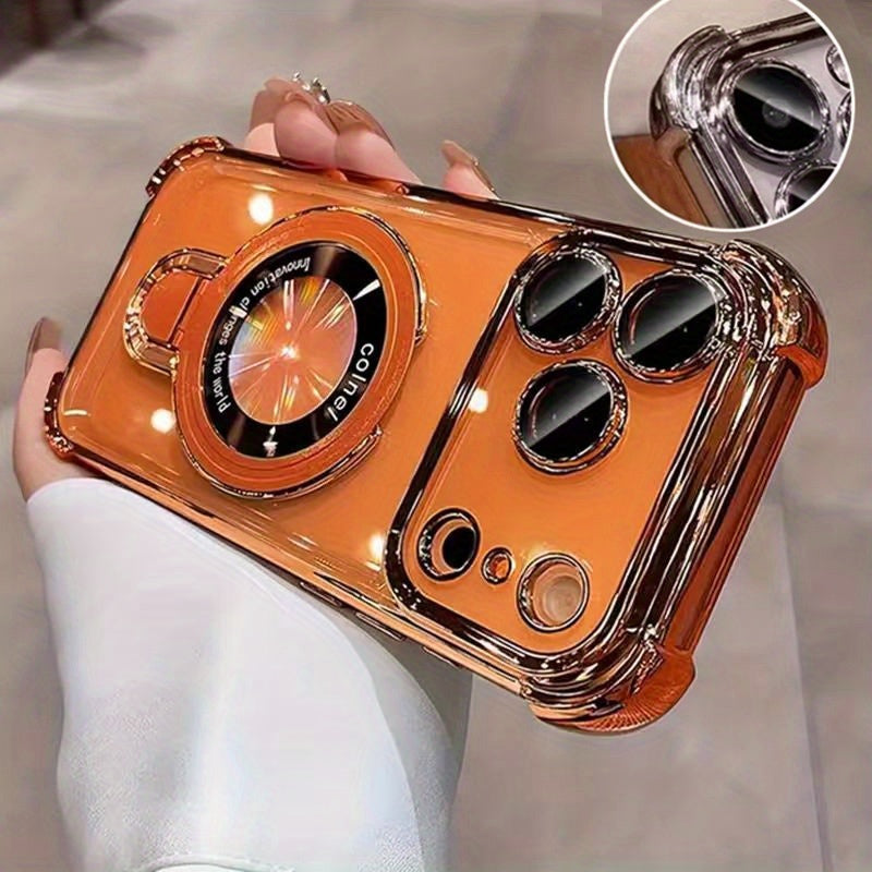 Phone Case Transparent Acrylic iPhone Pro Max Air with Wireless - Orange, IPhone 17 Pro option