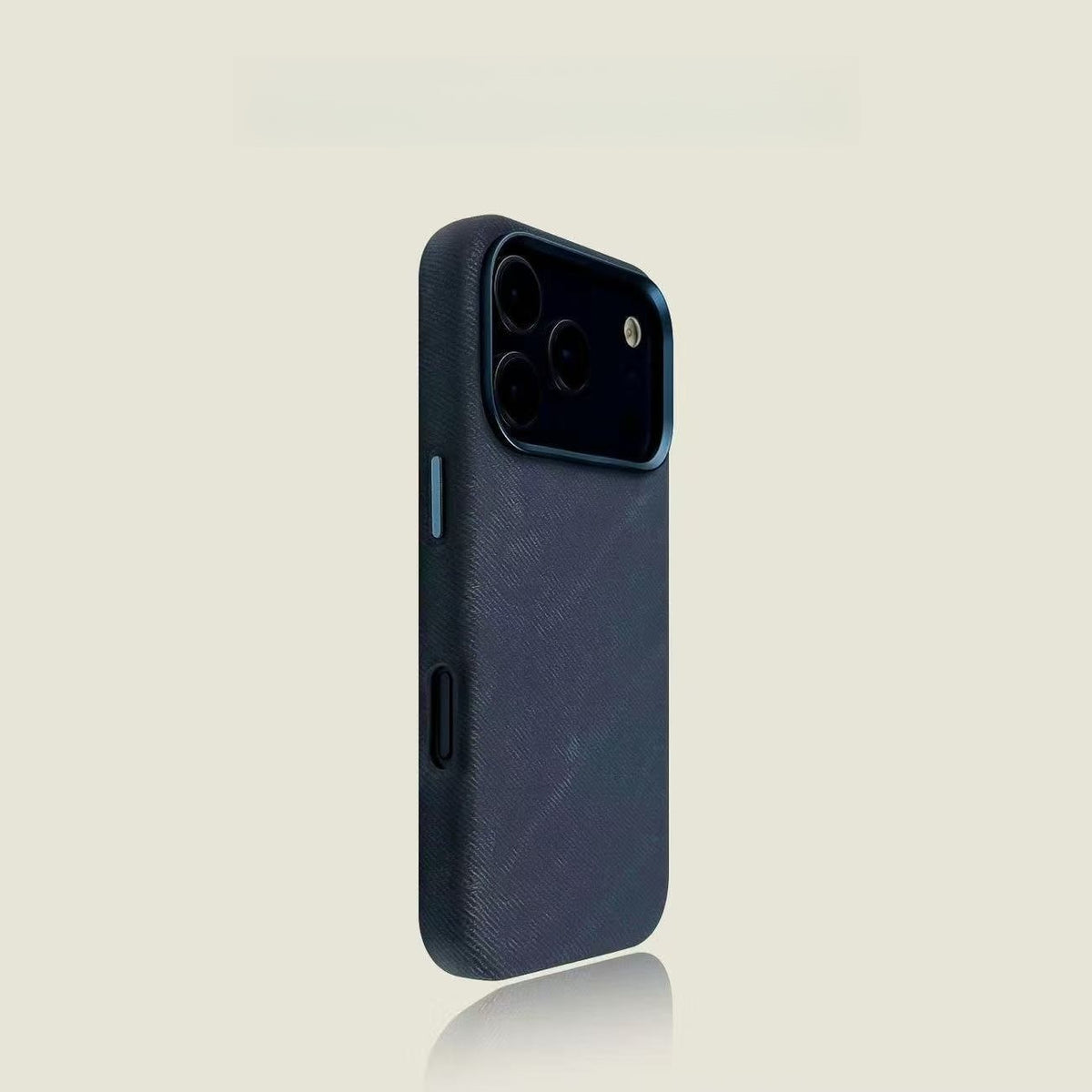 Phone Case Ultra-Slim Magnetic Leather Flannel iPhone Pro with Non-Slip, Wireless - Dark Blue, IPhone 17 Air option