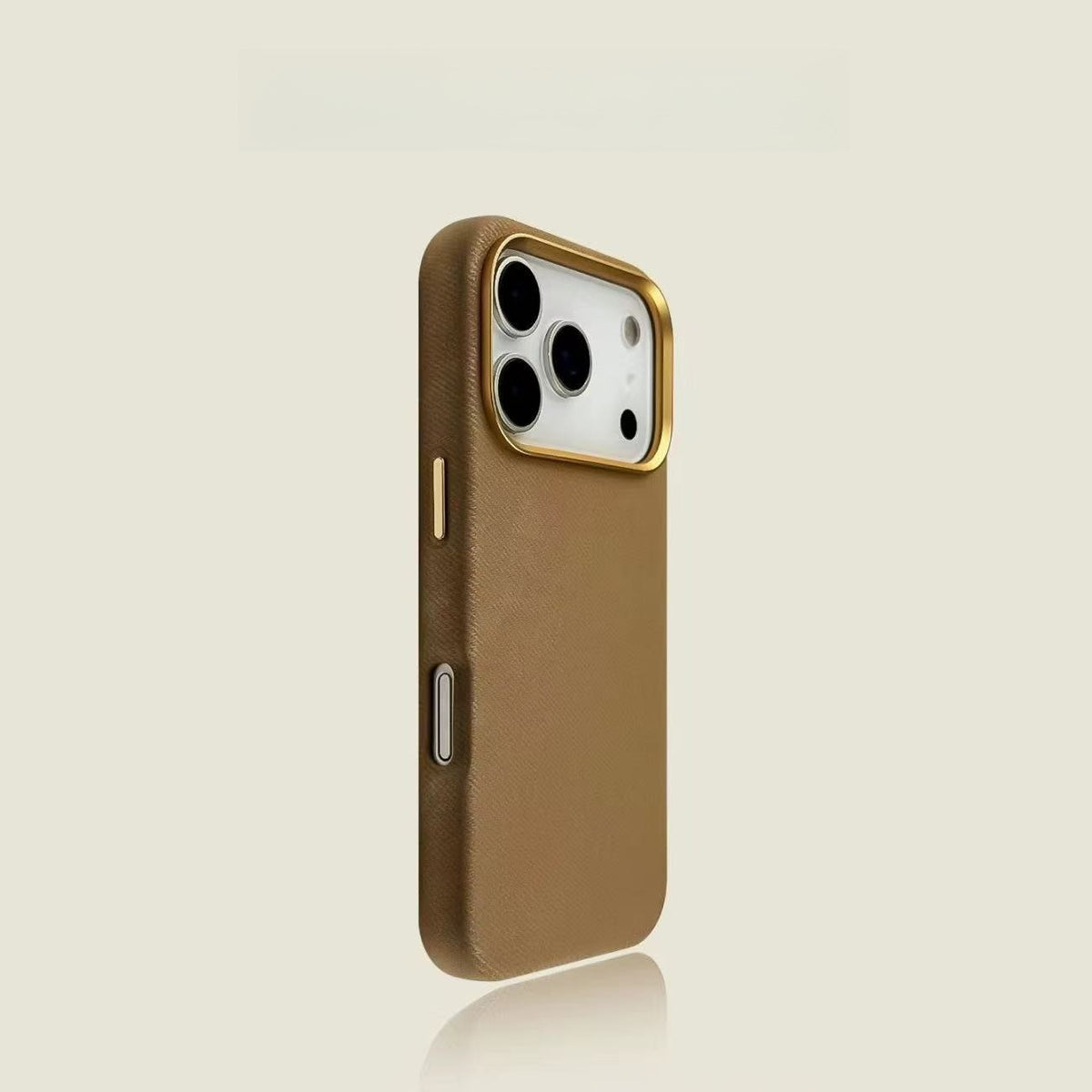 Phone Case Ultra-Slim Magnetic Leather Flannel iPhone Pro with Non-Slip, Wireless - Golden, iPhone 17 Pro Max option