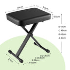 Piano Stool with Foldable, Adjustable Height, Non-Slip, Leather - product gallery image 4