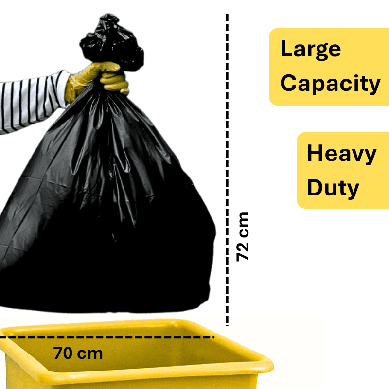 pk Black Bin Bag Rolls Refuse Liners Sack with Leakproof, 3 Rolls - product gallery image 4