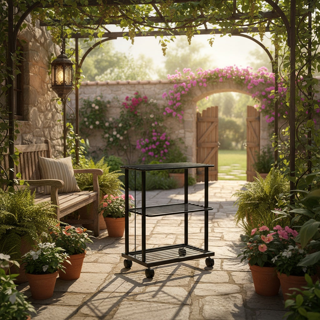 Plant Stand with Space-Saving, Foldable, Wheels, Metal, 7 Layers - product gallery image 7