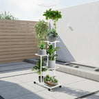 Plant Stand with Space-Saving, Foldable, Wheels, Metal, 7 Layers - product gallery image 8