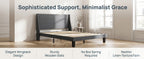 Platform Bed Frame with 300kg, Wood, Double 4FT6 Wingback Headboard Solid Wood - product gallery image 11