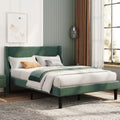 Platform Bed Frame with 300kg, Wood, Double 4FT6 Wingback Headboard Solid Wood