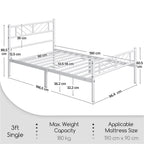 Platform Bed Frame with 32cm, Metal Arrow Headboard Footboard Single Double - product gallery image 5