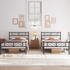Platform Bed Frame with 32cm, Metal Arrow Headboard Footboard Single Double