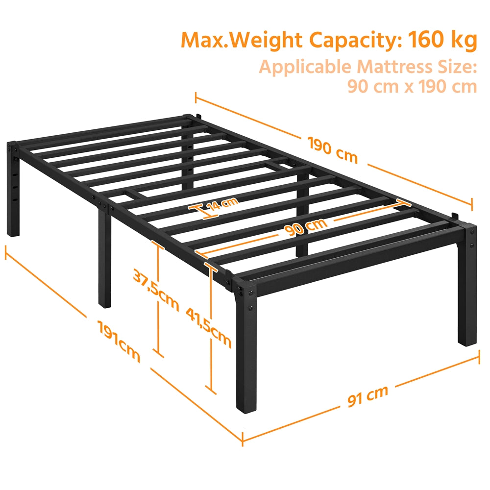 Platform Bed Frame with Non-Slip, 41.5cm, Metal Heavy Duty Steel Slats 41.5cm - product gallery image 2