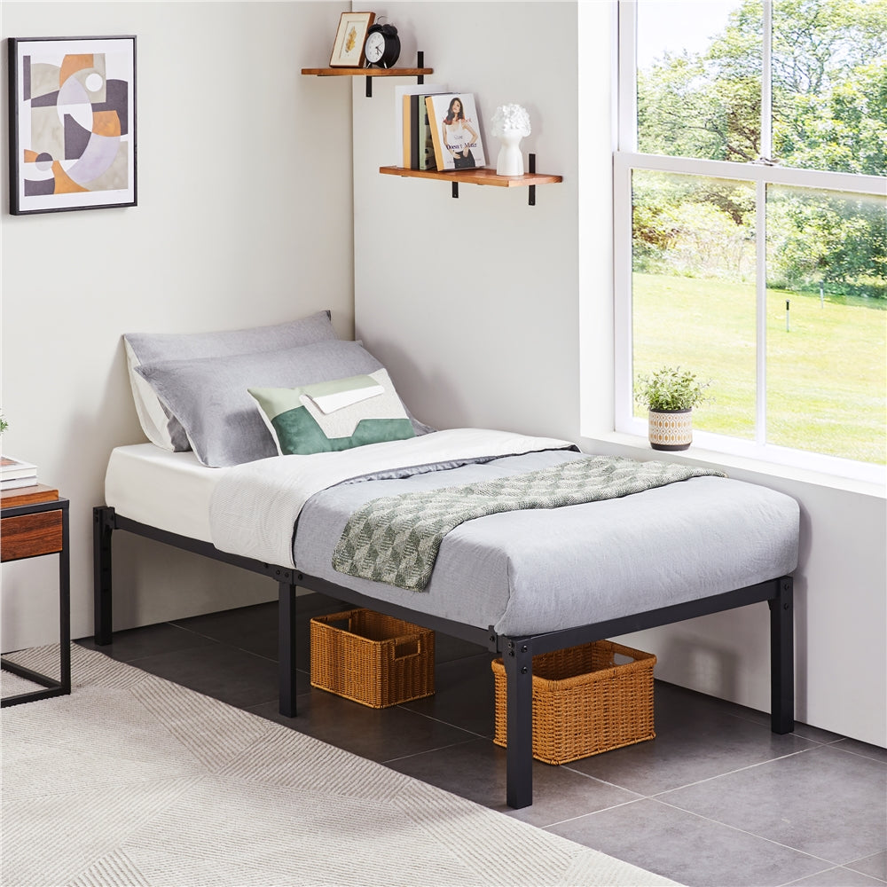 Platform Bed Frame with Non-Slip, 41.5cm, Metal Heavy Duty Steel Slats 41.5cm